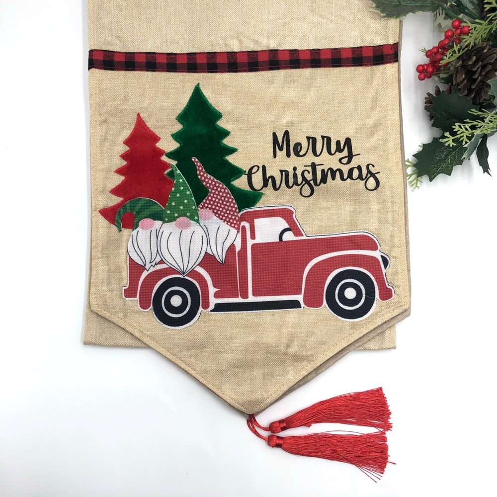 Merry Christmas table runner Cotton 3D holidays